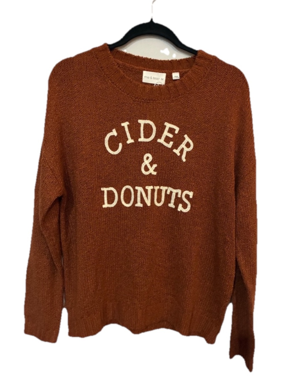 Rust 'Cider & Donuts' Crewneck Sweater
